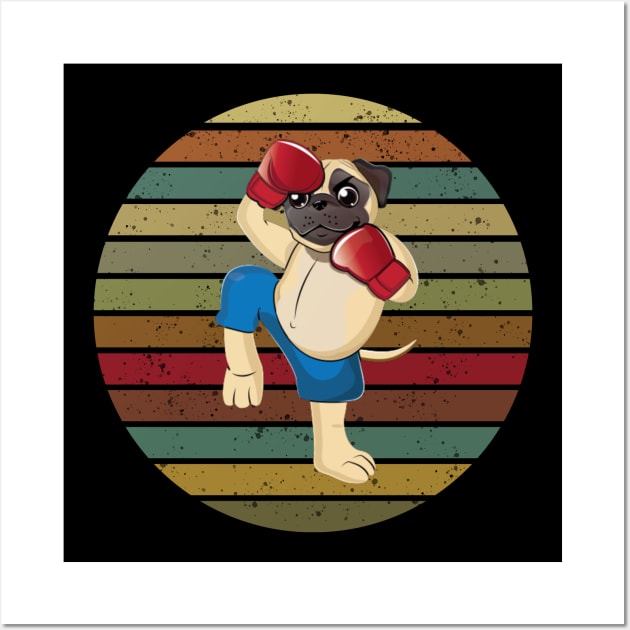 cute cartoon pug boxer Wall Art by hatem